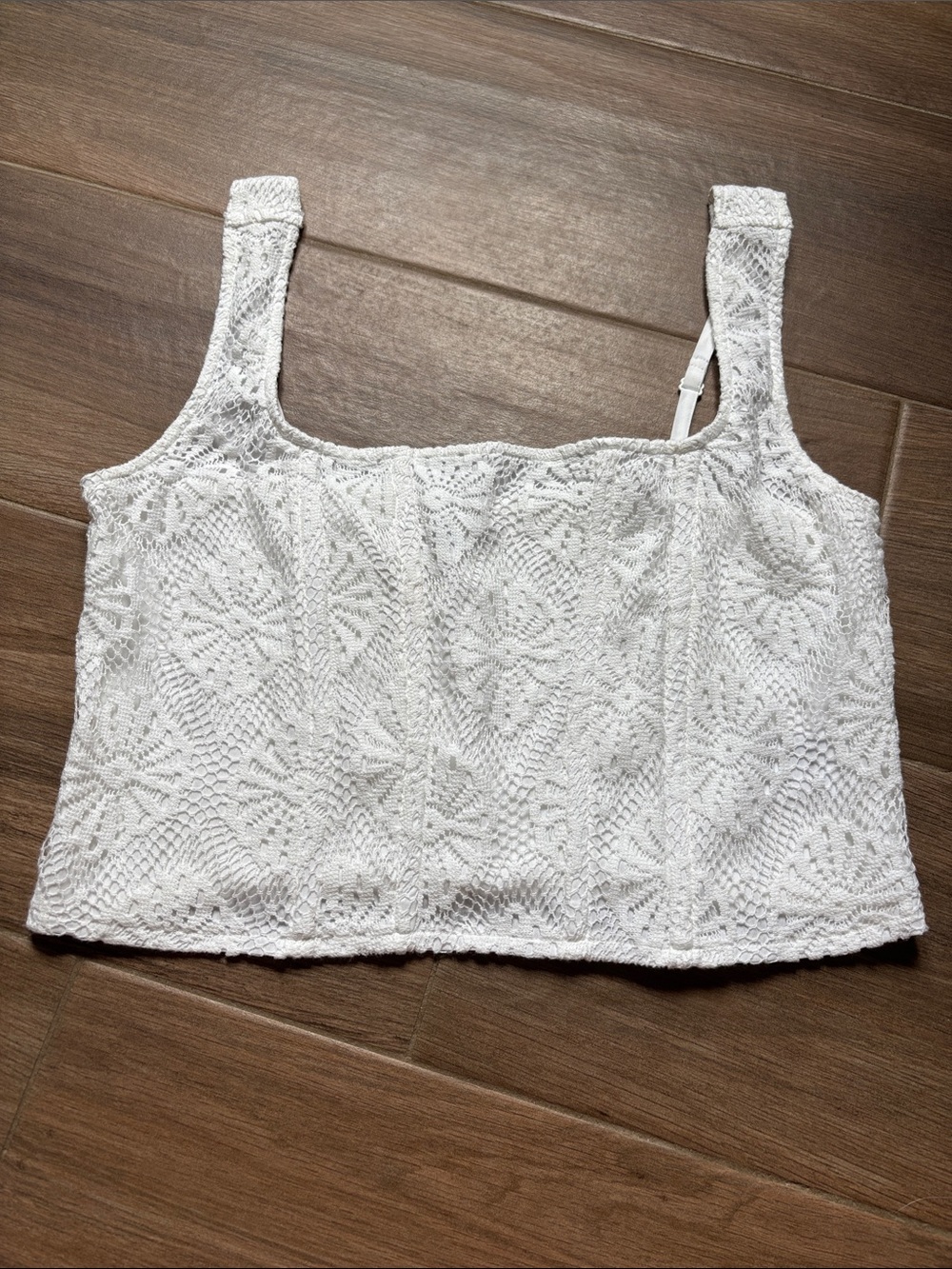 American Eagle White Crop Tank Top
